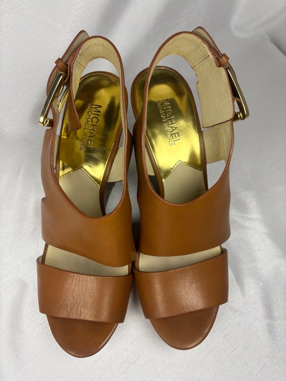 MICHAEL Michael Kors Cognac Leather Slingback Heels